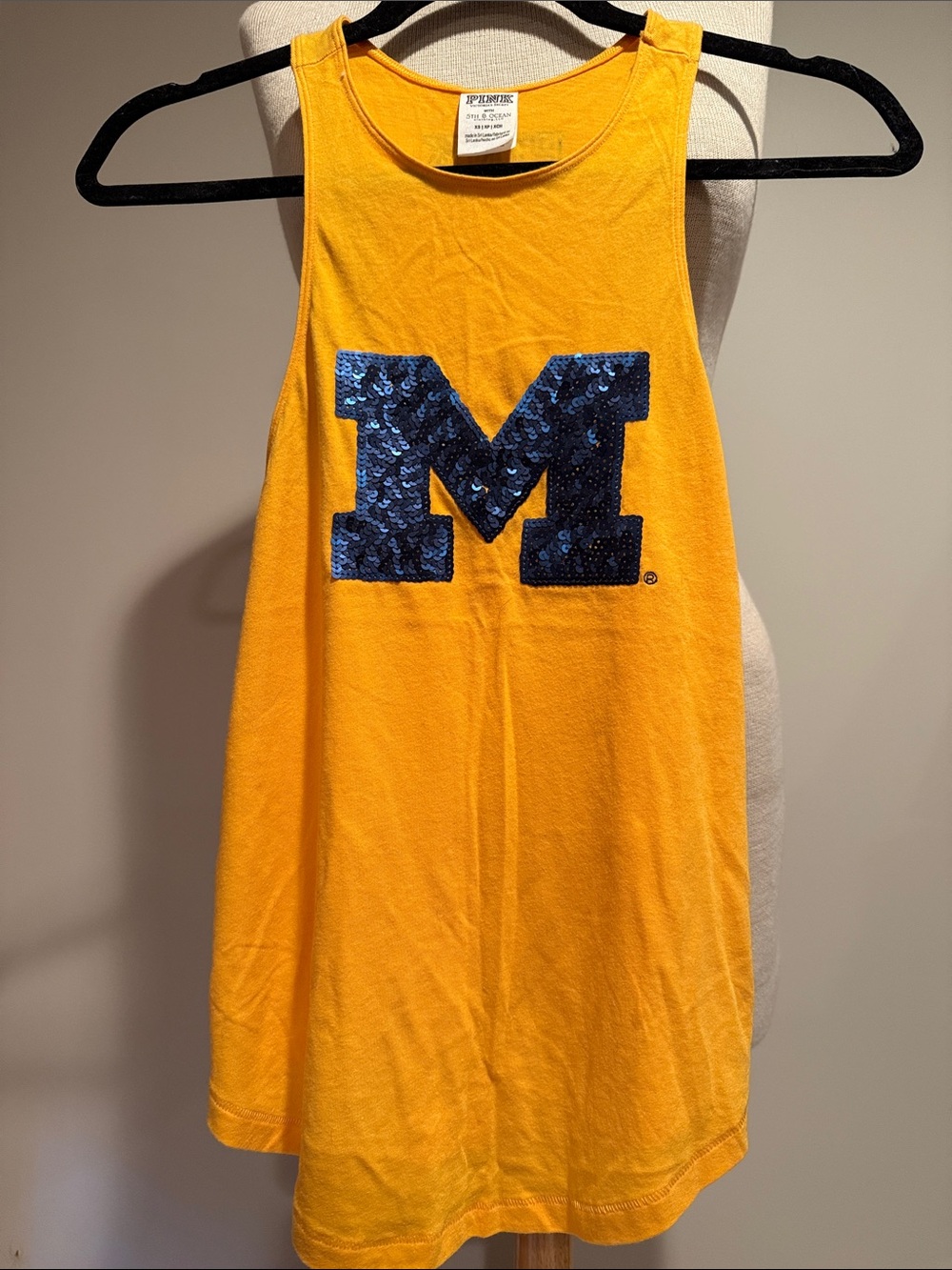 VS PINK University of Michigan Sequin Tank Top